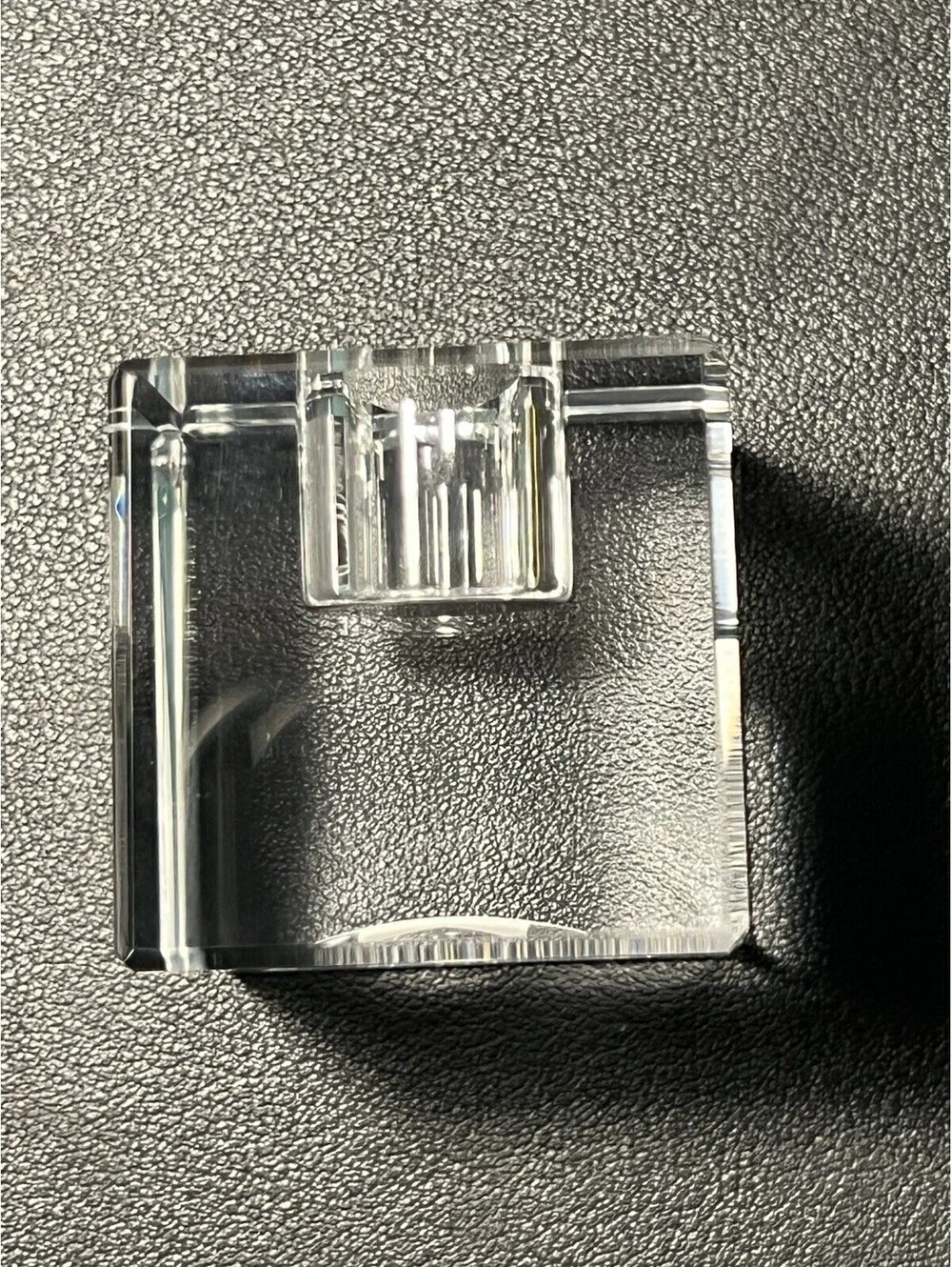 NIB 2000s 2 Crystal Cube Star Of David Shabbat Tealight Candle Holders, 1.5”